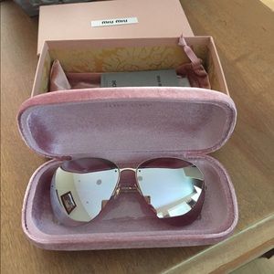 Miu Miu Aviator Mirrored Sunglasses